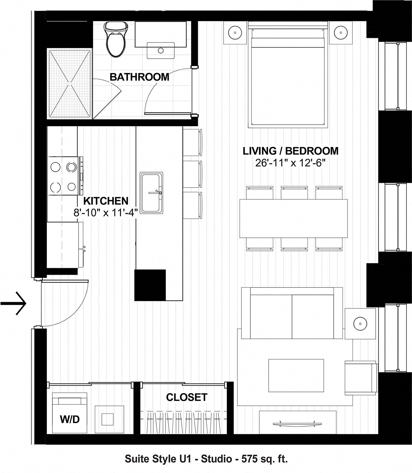 The Terminal Tower Residences – Suite Style U1 - Studio
