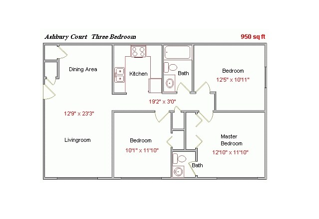 3 HAB/1.5 BA - Ashbury Court