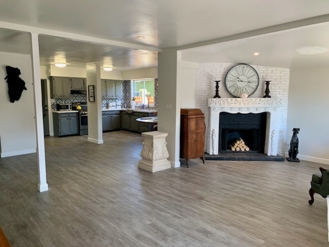 kitchen and living room view - 915 Burrell St
