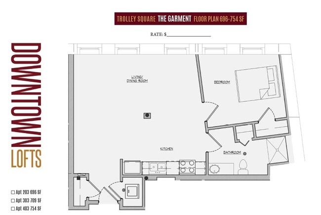 Plano de planta de Garment - Downtown Lofts