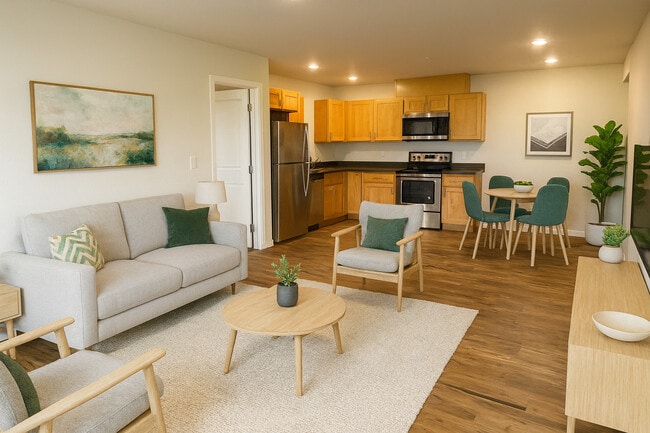 2 Bedroom / 2 Bathroom Living Room - Quiet Meadows Apartments