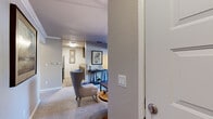 Located at 1801 Eureka Rd in Roseville, CA, this thoughtfully designed 2-bedroom, 1-bathroom residence offers a comfortable and cohesive single-floor layout. The galley-style kitchen is outfitted with rich dark wood cabinetry, light stone countertops, wood-look flooring, and stainless steel appliances, providing both style and functionality. Adjacent to the kitchen, the dining area features crown molding, a ceiling fan, and a sliding window that fills the space with natural light, creating a warm setting for everyday meals. The living room extends the welcoming atmosphere with carpeted flooring, crown molding, and a sliding glass door that opens to a private outdoor area. The spacious primary bedroom is a serene retreat, highlighted by generous natural light from a sliding door with patio access, plush carpet, and ample room for furnishings. The second bedroom is equally comfortable, with large windows and soft carpeting. The full bathroom is clean and functional, featuring a dark wood vanity with stone countertop, wood-look tile flooring, and a shower-tub combination. A hallway and dedicated closet round out the layout, adding practical storage. Throughout the home, a neutral color palette and consistent finishes create a cohesive and inviting ambiance.