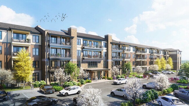 Coro en Asheville exterior y estacionamiento - Chorus Asheville 55+ Active Adult Apartment Homes