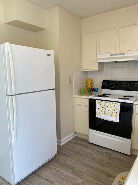 White Refrigerator furnished - Cardinal Apartments