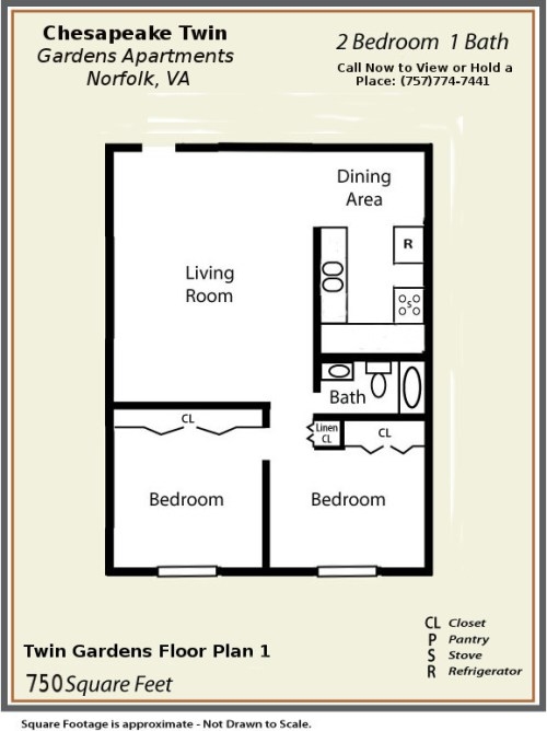 Floor Plan 1 - Twin Gardens Apartments