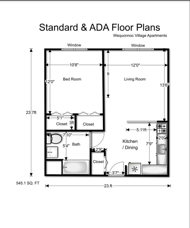 Plano de planta - Wequonnoc Village Apartments