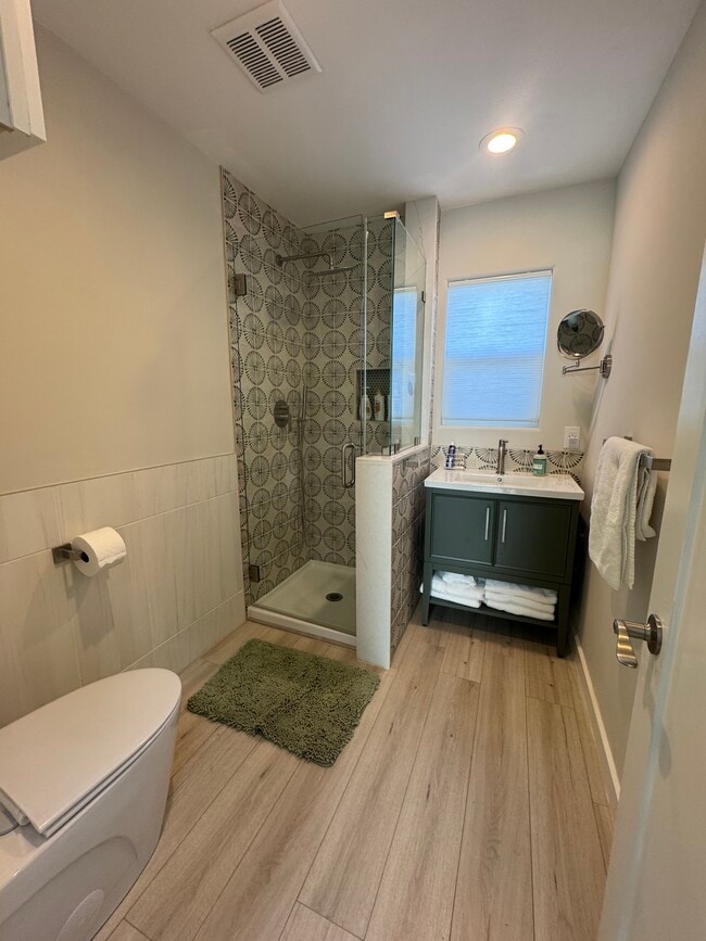 lovely bathroom with glass-enclosed shower - 3744 Granada Ave