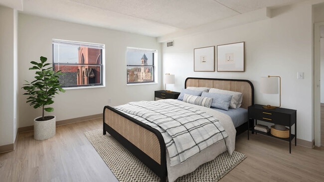 Bedroom with Hard Surface Flooring - Church Corner Apartments