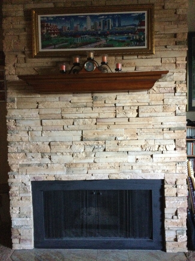 LR Fireplace close-up - 9120 Gramercy Dr