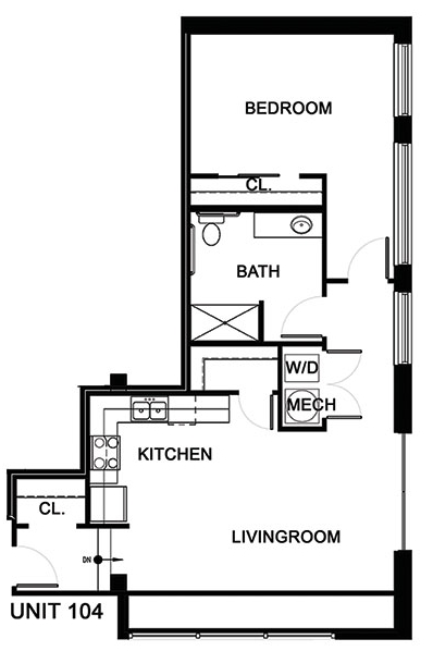 1HAB/1BA - Ware Hotel