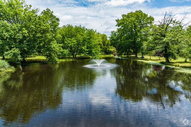 Serene reflections at Knight Park Pond in Collingswood, NJ.