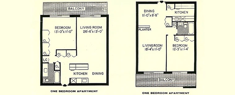 1BR/1BA - Country Club Apartments