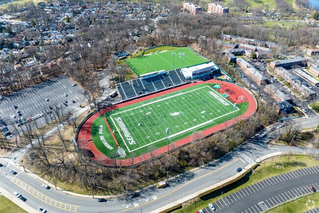 Wagner Stadium sits at the very top of Grymes Hill in Staten Island.