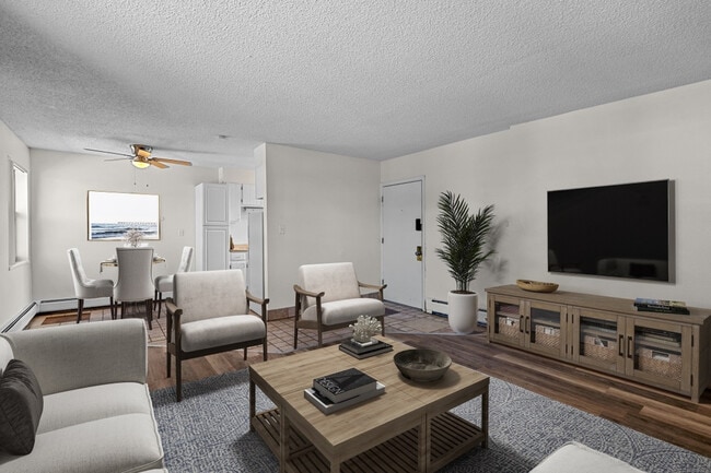 2 BR, 1 BA - Living Room - Flats at Fitz Apartments