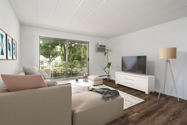 Living room with large balcony - InHabit Apartments