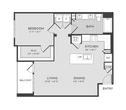 1BR 1BA (874 SF)