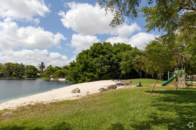 Miami Lakes has a pocket park with a small beach by the lake.