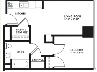 Plano de planta - Crossroads House Apartments