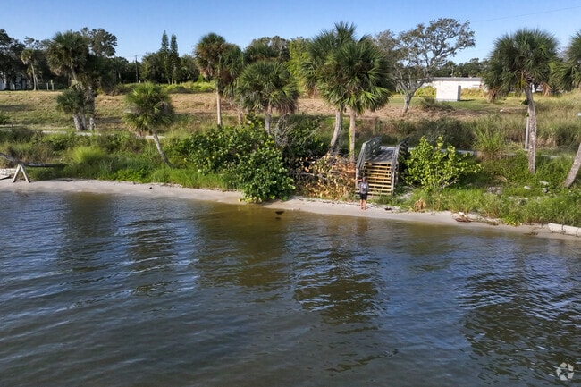 Fishing at dawn at Castaway Point Park along the indian river.