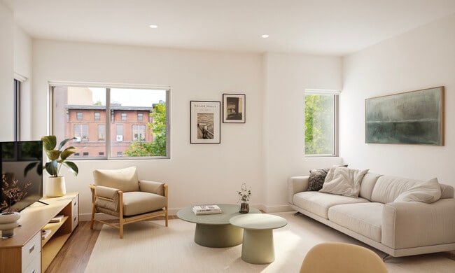 Living Room Rendering - FOUND Study Downtown Berkeley