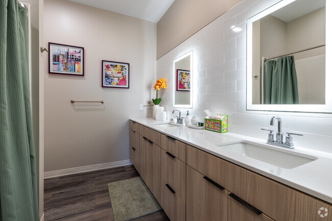 2BR, 2BA - 1081SF - 1st Bathroom - One Nine Vine Apartments