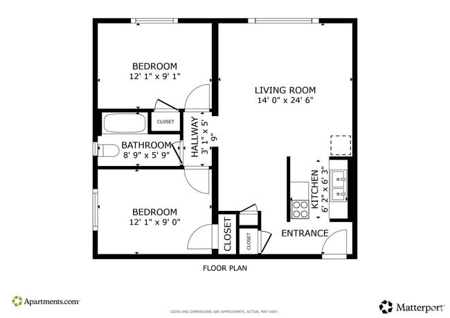 2BR, 1BA - 626SF - 2355 Lake Shore Blvd W