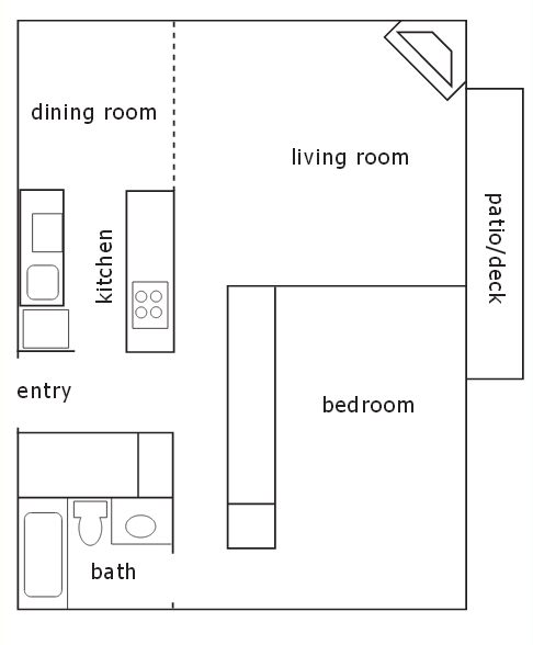 1 habitación - Menlo Manor Apartments