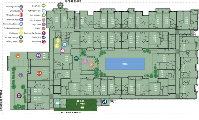 Mapa de la comunidad de Hendricks - The Hendricks at San Marco