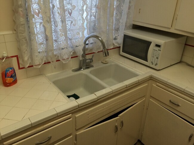 Kitchen counter top showing sink and lower cabinets - 5646 Farmdale Ave