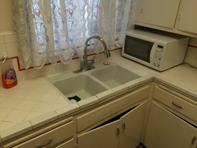 Kitchen counter top showing sink and lower cabinets - 5646 Farmdale Ave