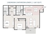 2 Bedroom 2 Bathroom - Lower