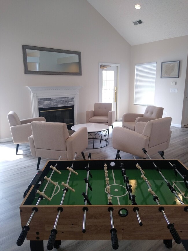 A welcoming space for residents to connect, unwind, or gather for events—all just steps from home. - The Links Apartments