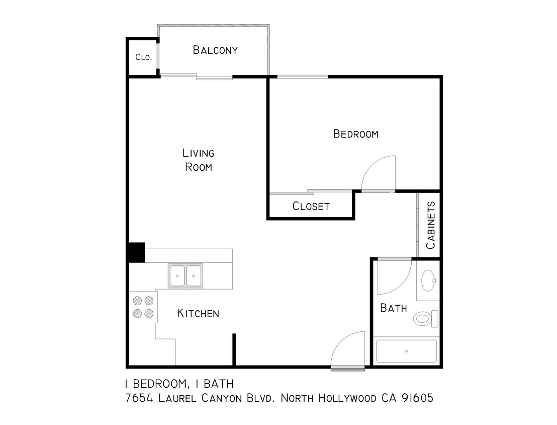 1BR/1BA - Laurel Apartments