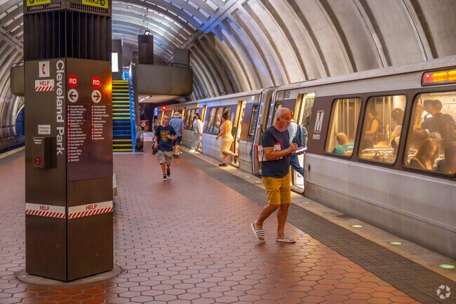 The Cleveland Park Metro is located right in the center of the neighborhood.