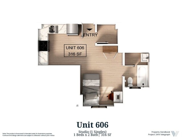 Floor Plan - 2414 Telegraph Apartments