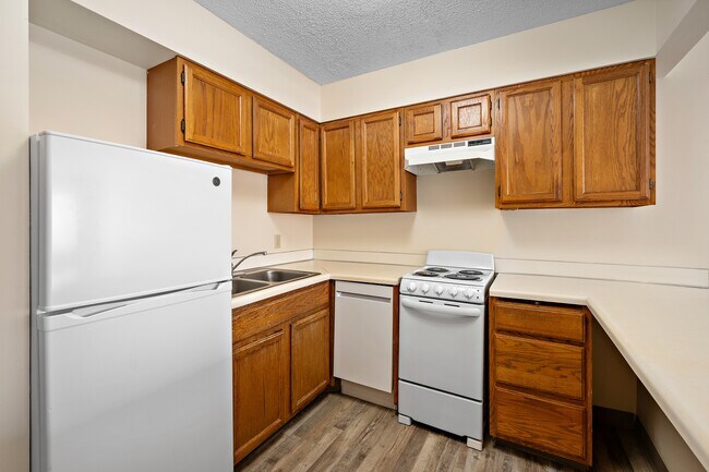 Bienvenido a Chardon Court Apartments, donde la vida moderna se fusiona con la comodidad. Disfrute de amplias cocinas con elegantes gabinetes y electrodomésticos modernos, ideales para aventuras culinarias. ¡Programe su visita hoy mismo y encuentre su nuevo hogar! - Chardon Court Apartments 55+