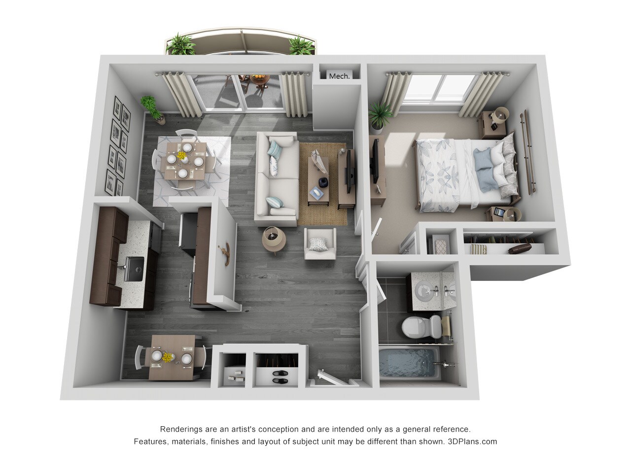 Parkview Apartments – 1 Bed 1 Bath Standard