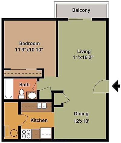 Plano de planta - PLEASANT RUN APARTMENTS