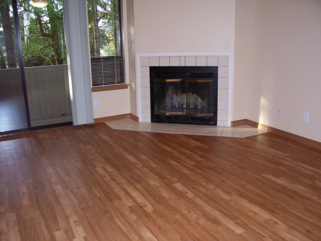 Chimenea en la sala de estar - Inglewood Forest Apartments