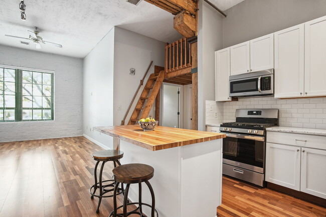 Kitchen with View of Loft - 51 W Blenkner St