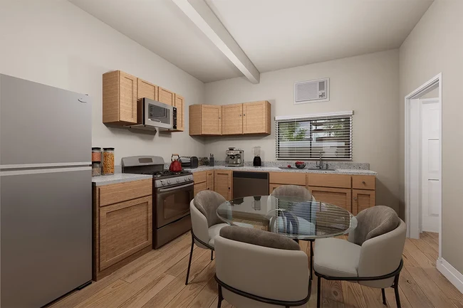 Cocina virtualmente puesta en escena - Student Housing Near USC Univ Southern Calif