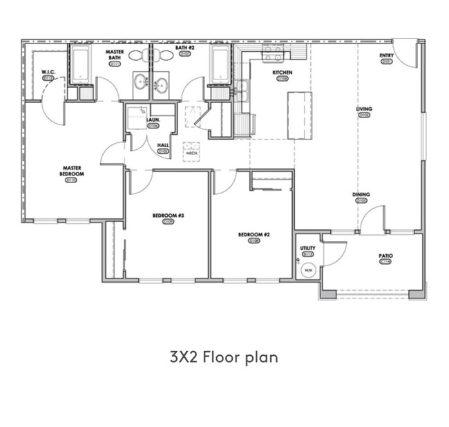 3x2 Floor plan - Luxe Apartments