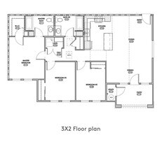 3x2 Floor plan - Luxe Ripon Apartments