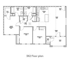 3x2 Floor plan - Luxe Ripon Apartments