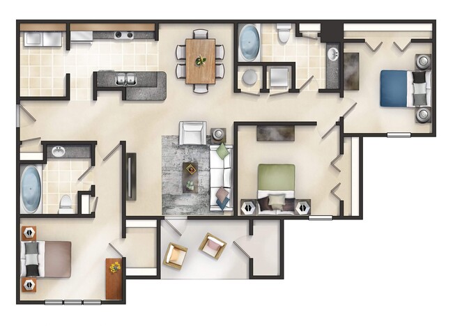 3 dormitorios - Brittany Place of LaGrange Apartments