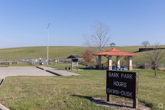 The Bark Park has acres of fenced-in land and plenty of water for dogs.