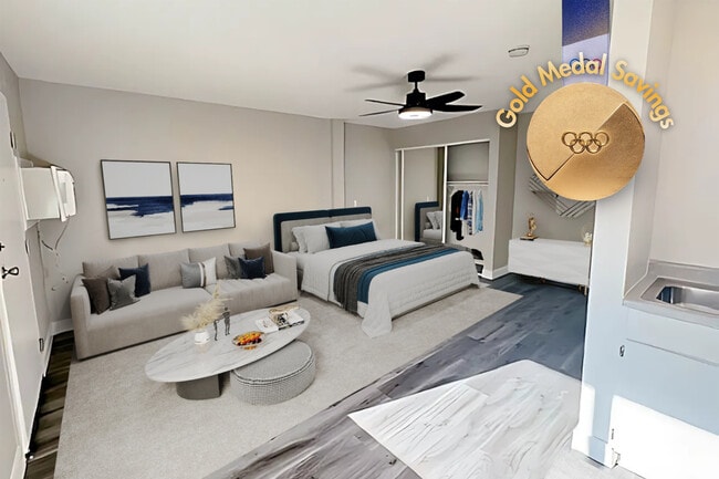 Studio - Living Area - Park Avenue Apartments