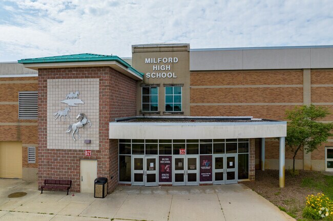 Milford High School was established in 1877 and serves Highland Charter and surrounding areas.