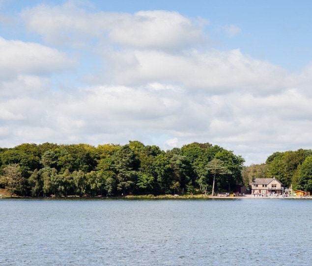 A lake in Brampton during the summer.