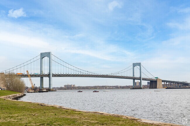 The Throgs Neck Bridge can be enjoyed from Throgs Neck in the Bronx.